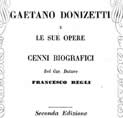 copertina del libro di Francesco Regli, Gaetano Donizetti e le sue opere